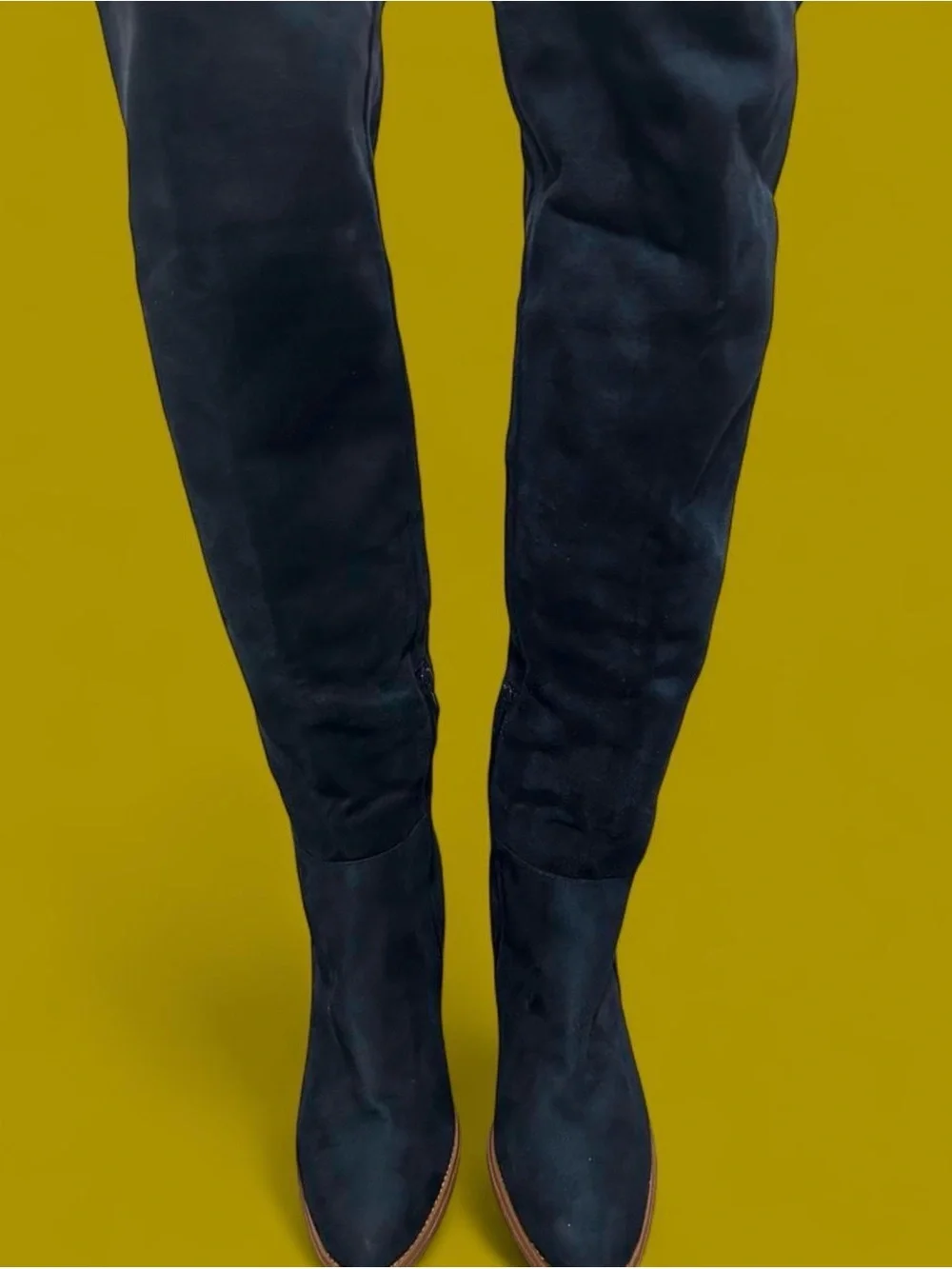 Women's Over-the-Knee Suede Boots — Navy